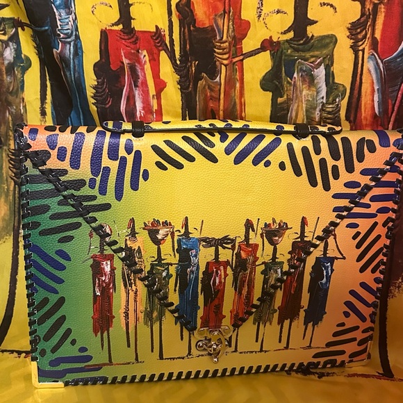 ♥️♥️♥️SASSY JONES MAASAI Print -Sherrie Laptop Clutch, Poncho and Scarf BUNDLE♥️ - Picture 9 of 13